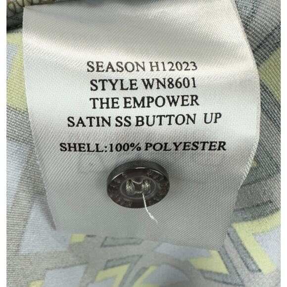 WILDFANG The Empower Satin Button Up Shirt Women's Size M Geometric Print - Picture 4 of 5